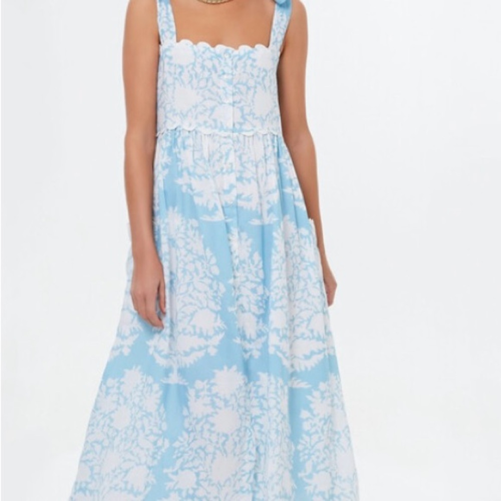 Juliet Dunn Pastel Blue Palladio Tie Shoulder Dress - Size 1, Small